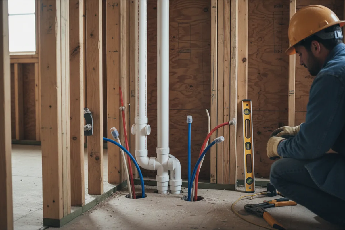 Drain and supply rough-in during Garbage Disposal Repair in Mad River
