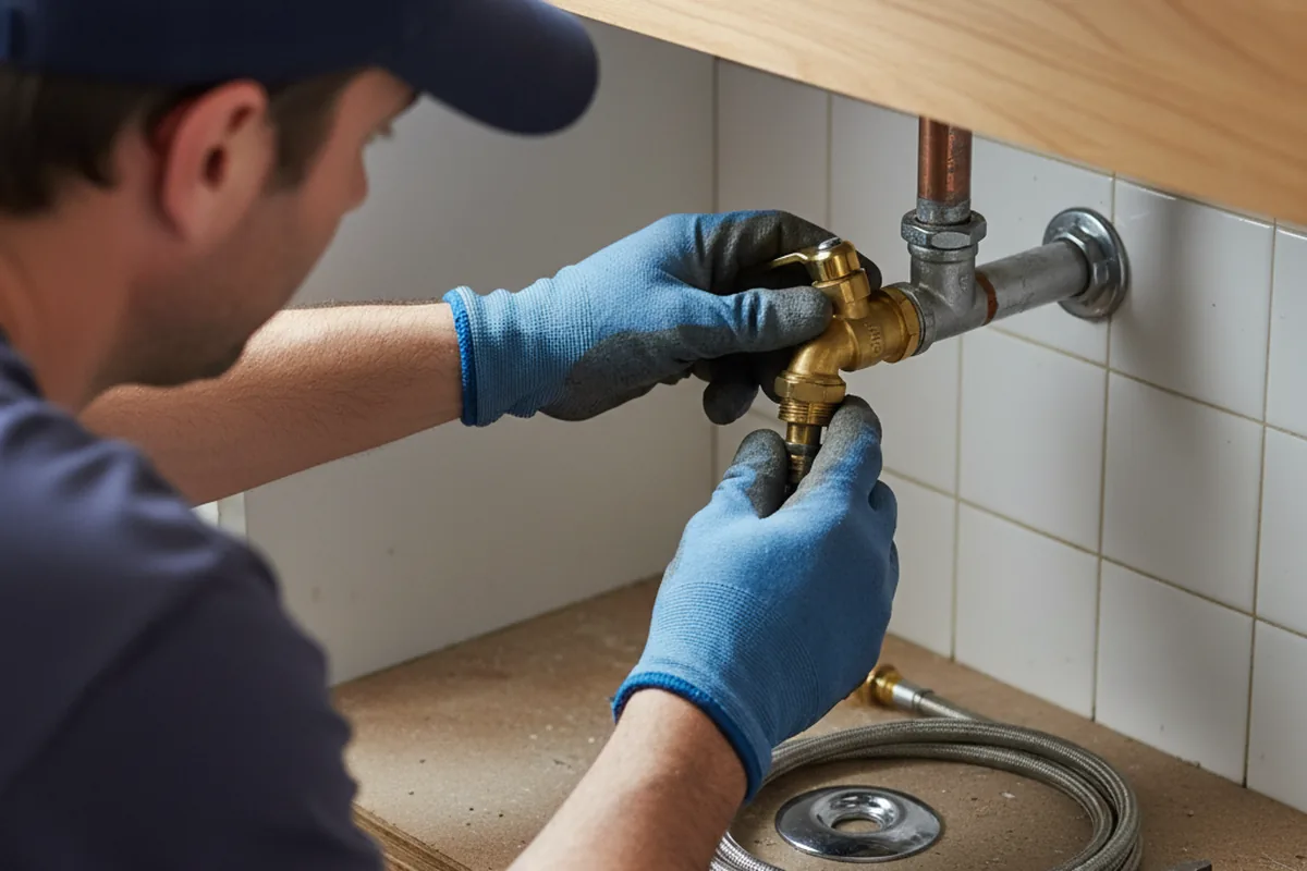 Shutoff valve and fitting work during Faucet and Fixture Repair in Mad River
